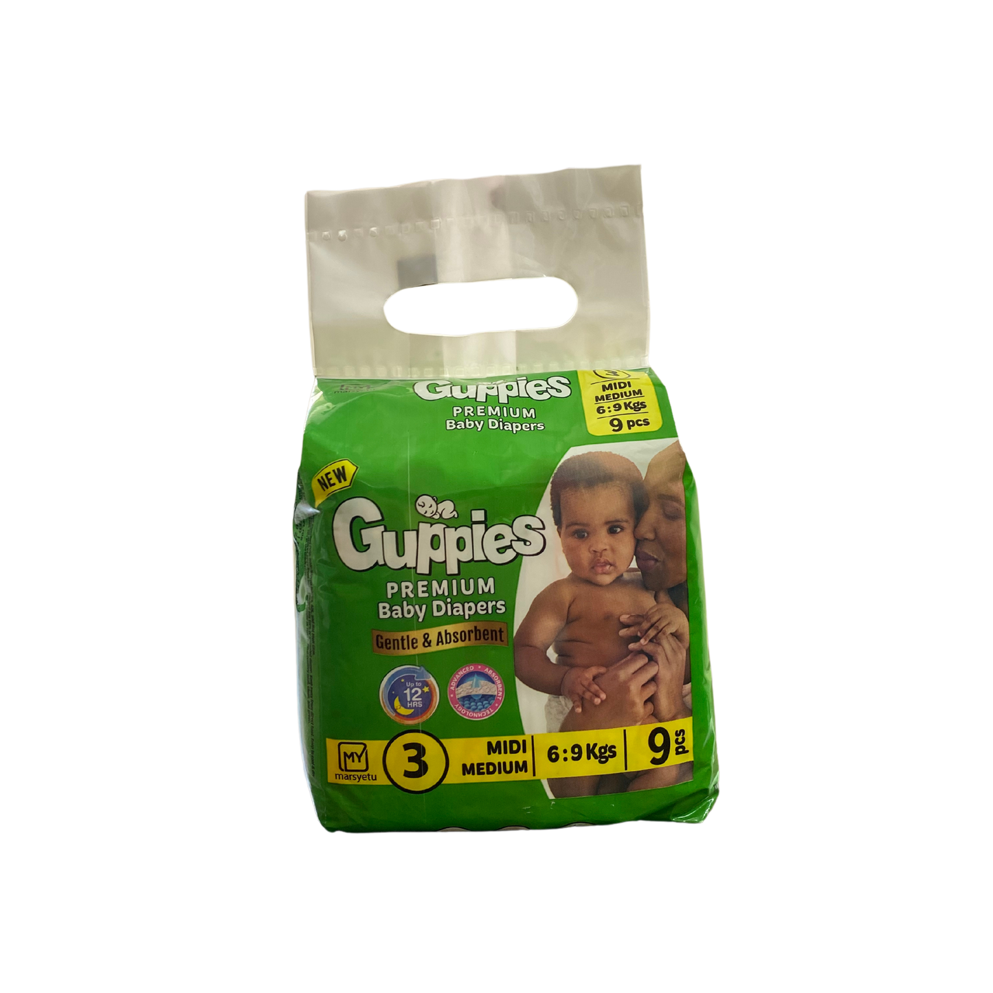 Guppies Premium Baby Diapers Midi Medium - 6:9 kgs - Size 3