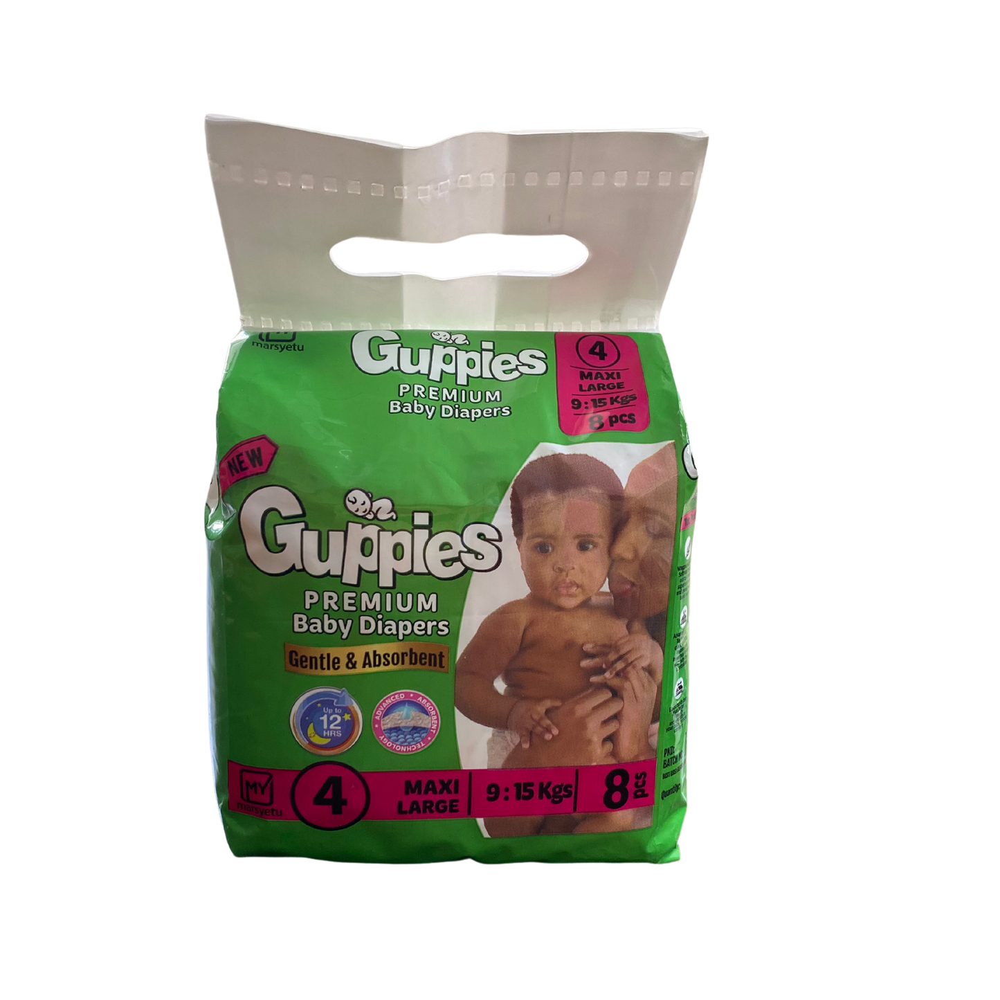 Guppies Premium Baby Diapers Midi Medium - 9:15 kgs - Size 4