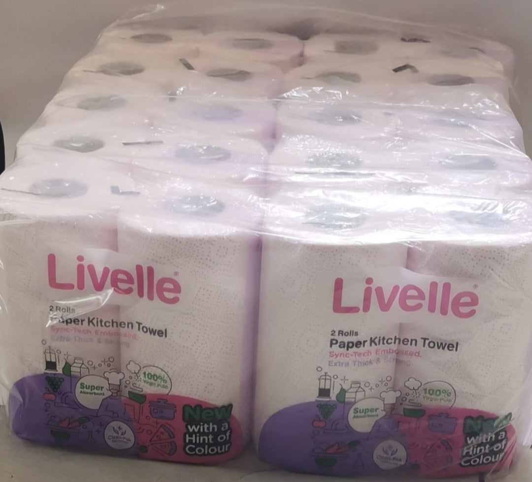 Livelle Extra Strong Kitchen Towel - Twin Pack - Coloured Pink