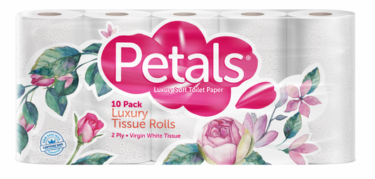 Petals Toilet Tissue - Ten Pack - Coloured Baby Pink