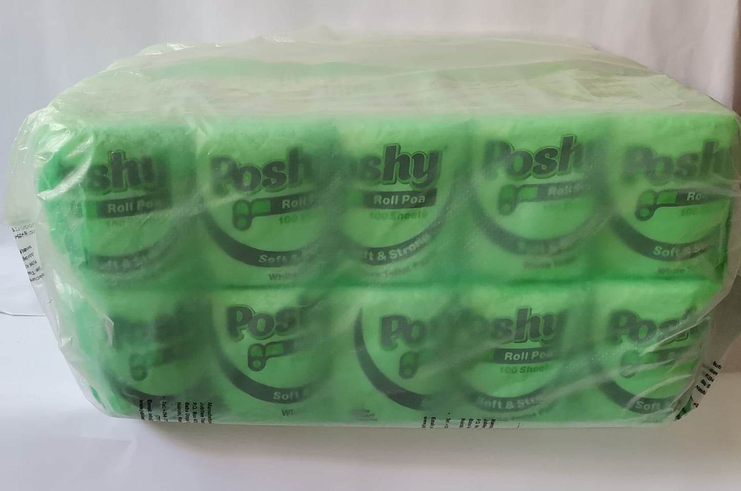 Poshy Roll Poa - Ten Pack - Wrapped - Coloured Green